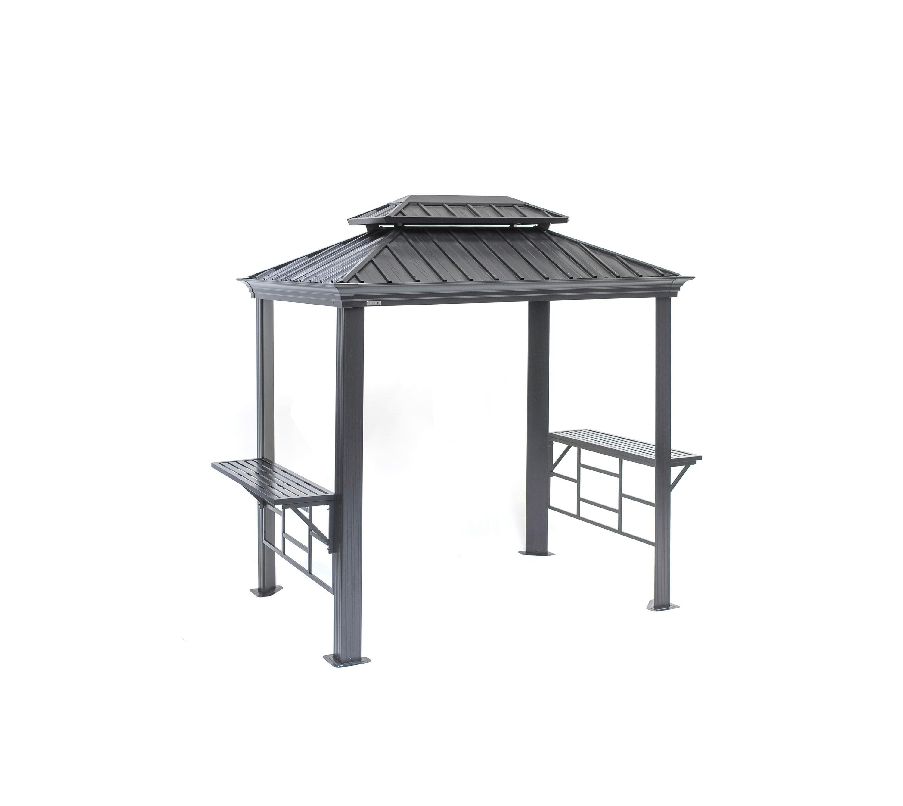 Pavillon Messina Bbq 292x262x 179cm Wetterfest, Gartenpav. - Anthrazit, Basics, Metall (292/262/179cm)
