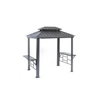 Pavillon Messina Bbq 292x262x 179cm Wetterfest, Gartenpav. - Anthrazit, Basics, Metall (292/262/179cm)