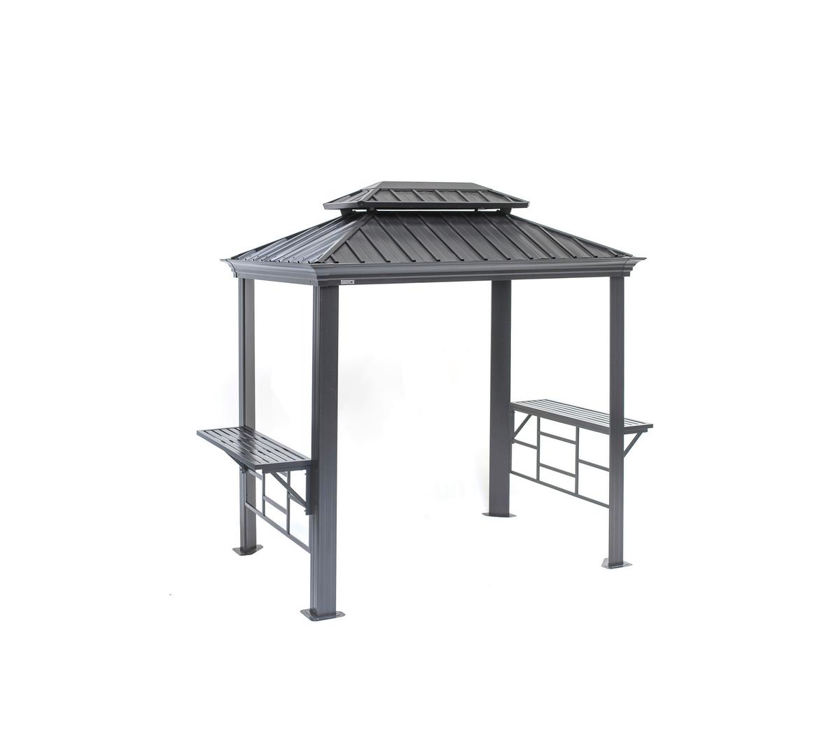 Pavillon Messina Bbq 292x262x 179cm Wetterfest, Gartenpav. - Anthrazit, Basics, Metall (292/262/179cm)