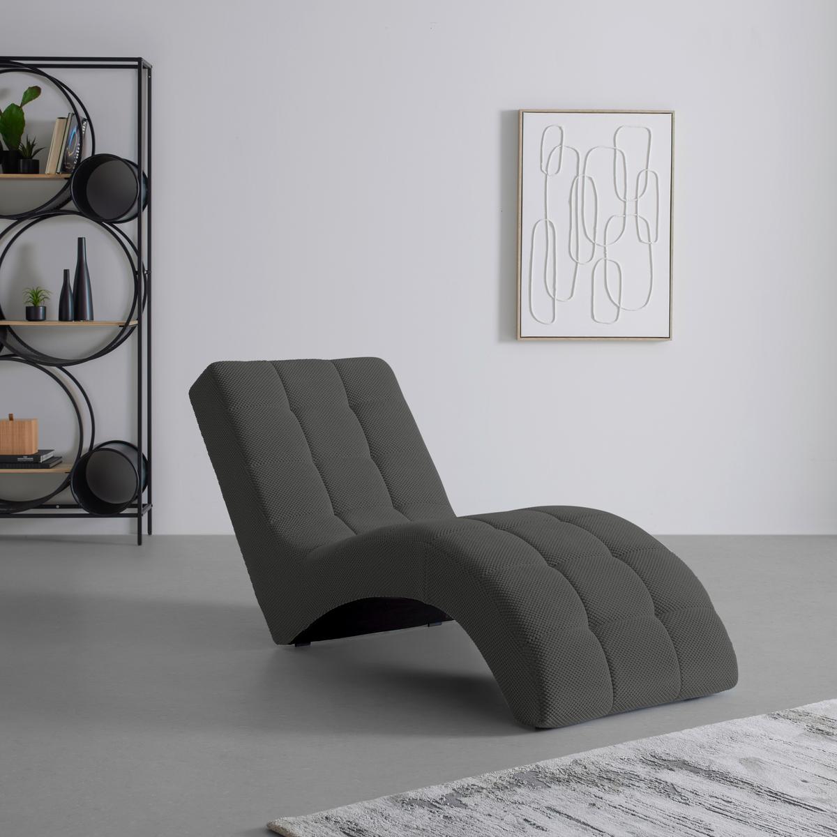 Relaxačné ležadlo LAVANDA, sivá, max. 120 kg - čierna/sivá, Modern, textil/plast (68/80/167cm) - Mömax