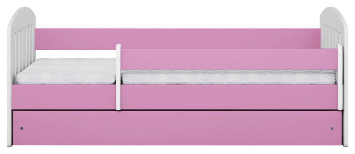 KINDER-/JUNIORBETT Classic Pink/Weiß 80x140cm - Pink/Birkefarben, MODERN, Holz/Holzwerkstoff (80/140cm) - MID.YOU