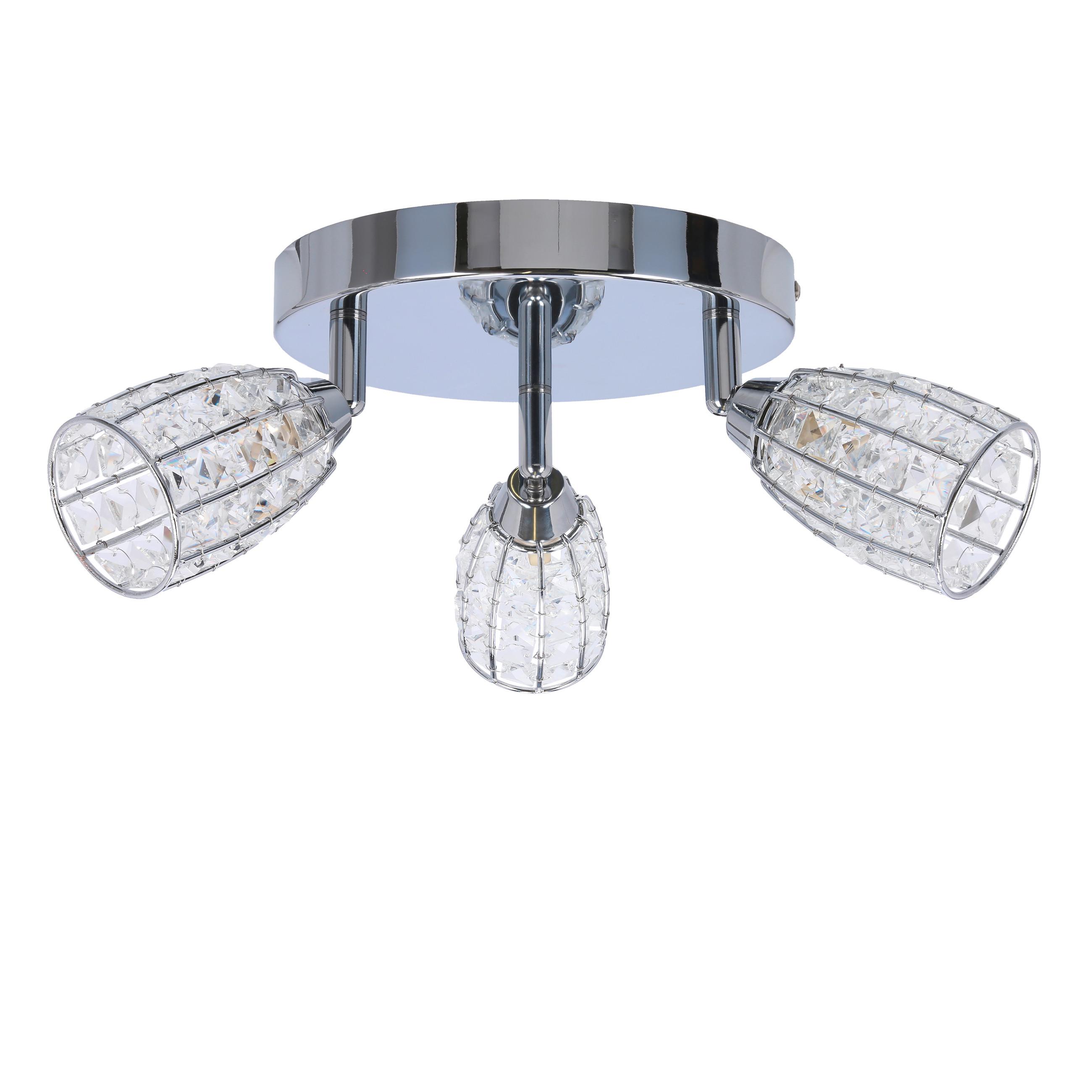 Deckenleuchte 98-13408 Shiba - Chromfarben/Transparent, Design, Glas/Metall (30/30/16cm)