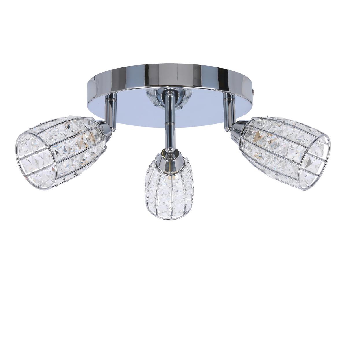 Deckenleuchte 98-13408 Shiba - Chromfarben/Transparent, Design, Glas/Metall (30/30/16cm)