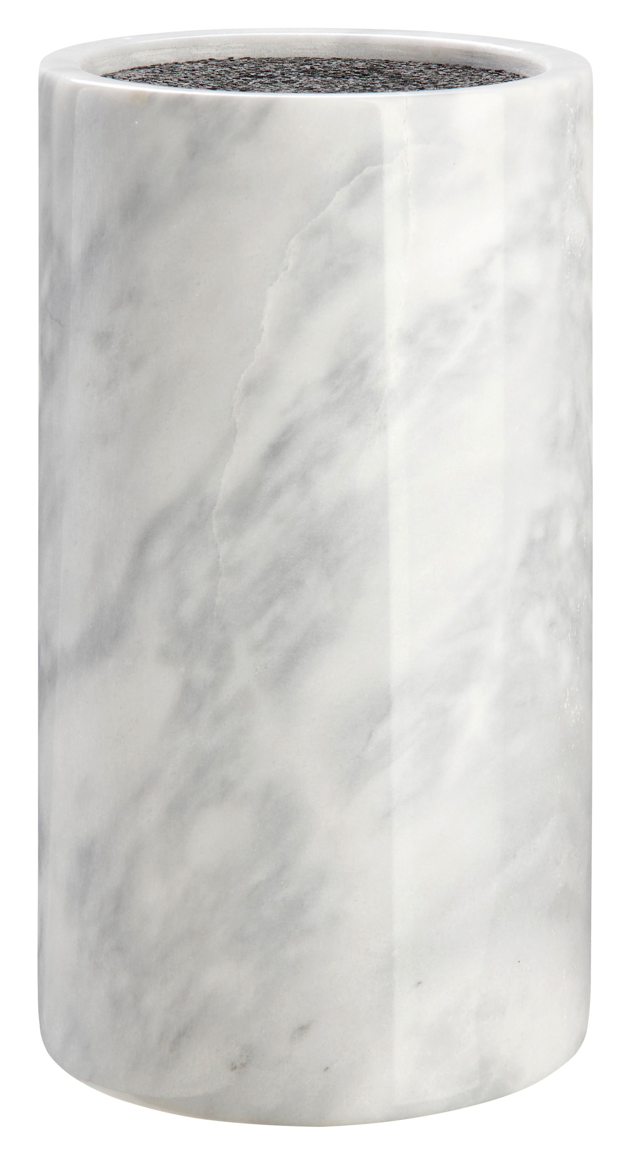 Blok na nože Marble - bílá, Moderní, plast/kámen (13/23cm) - Premium Living