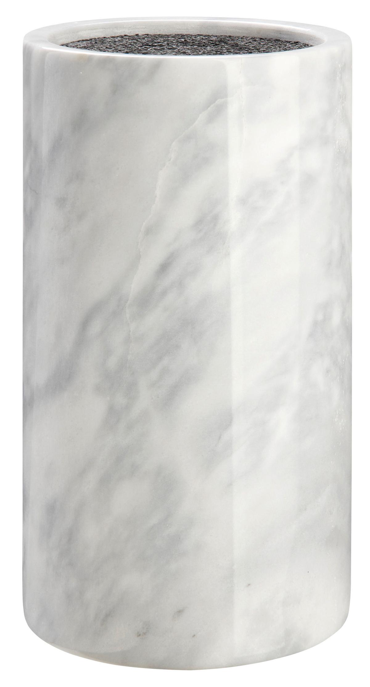 Blok na nože Marble - bílá, Moderní, plast/kámen (13/23cm) - Premium Living
