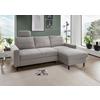 Eckschlafsofa Passione Grau S: 234x147 cm - Schwarz/Grau, MODERN, Textil (234/147cm) - Livetastic