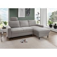 Eckschlafsofa Passione Grau S: 234x147 cm - Schwarz/Grau, MODERN, Textil (234/147cm) - Livetastic