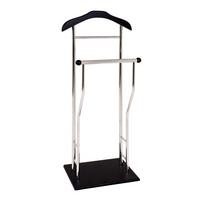 Herrendiener Gent B: 45 Cm Mit Hosenbügel Stahl/holz Schwarz - Chromfarben/Schwarz, Basics, Holzwerkstoff/Metall (45/110/30cm)