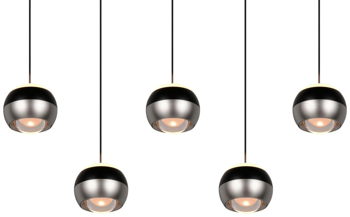 Led-pendelleuchte 344410507 Orbit - Schwarz/Nickelfarben, Design, Metall (100/10,5/200cm) - Trio Leuchten