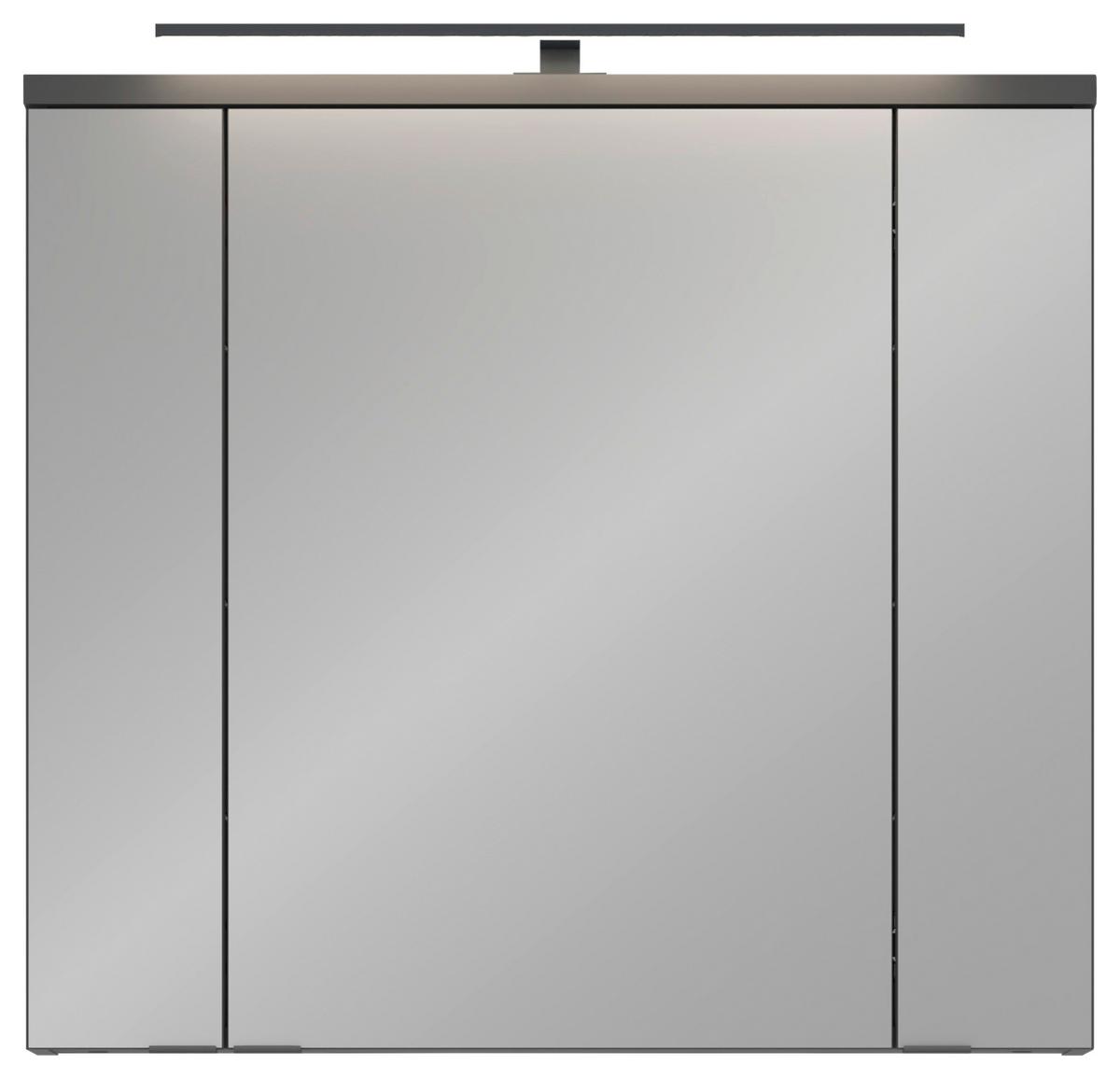Spiegelschrank Manhattan Man Ll3 - Anthrazit, MODERN, Glas/Holzwerkstoff (80/72,6/19,7cm) - Luca Bessoni