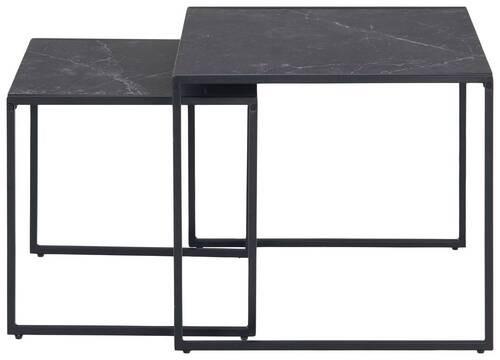 Couchtisch 2er-Set Infinity, Schwarz - Schwarz, MODERN, Holzwerkstoff/Metall (50/50/45cm) - MID.YOU