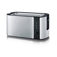 Toaster At 2590 Mit Brötchenaufsatz + Auftaufunkt. - Edelstahlfarben/Schwarz, Kunststoff/Metall (38/16,5/19cm) - Severin