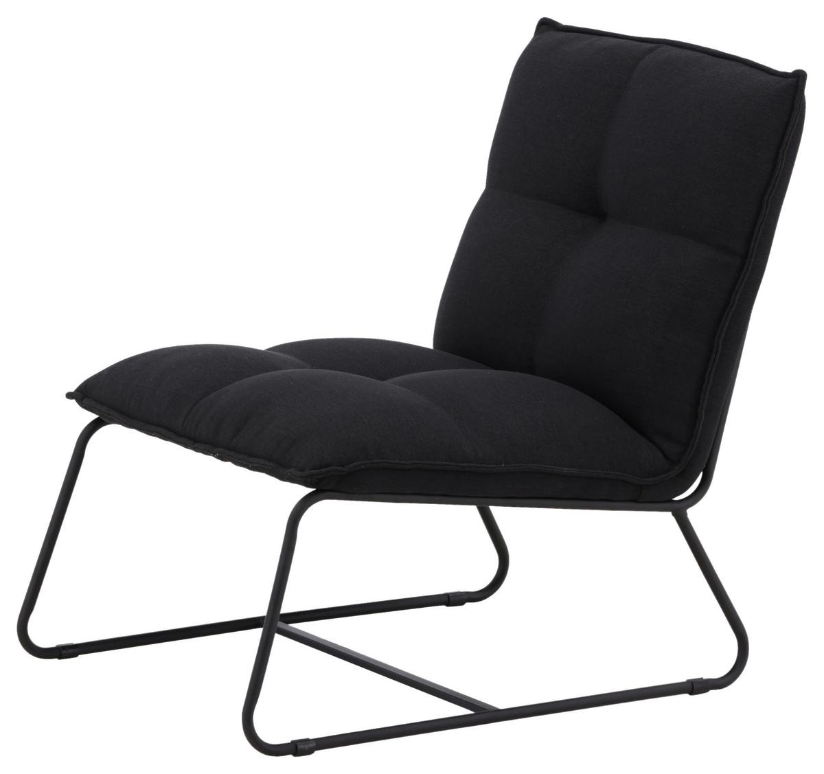 Sessel Madison - Schwarz, Design, Textil/Metall (62/78/83cm) - Livetastic