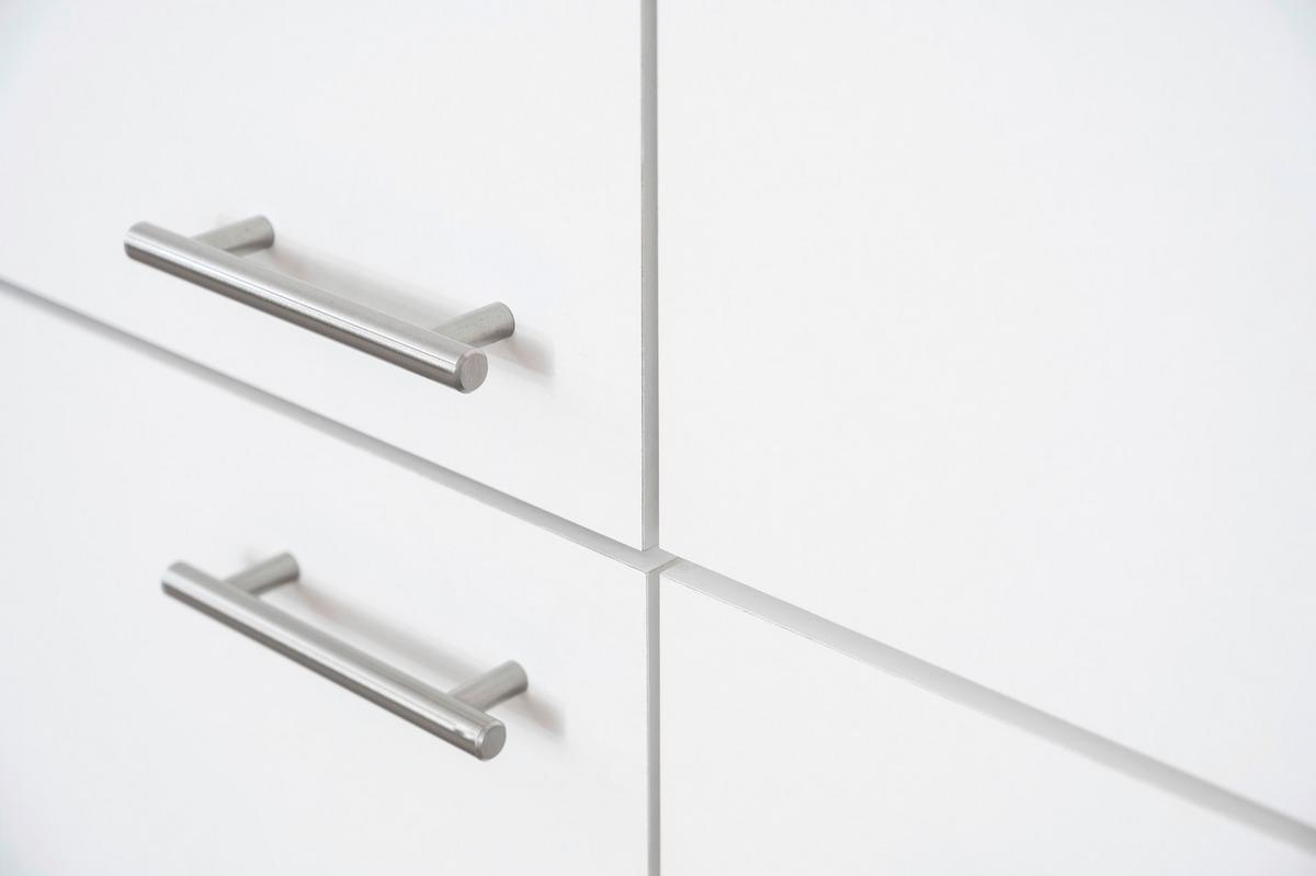 Küchenzeile Economy M. Geräten 210 Cm Weiß/nussbaum Dekor - Nussbaumfarben/Weiß, Basics, Holzwerkstoff (210cm) - Respekta
