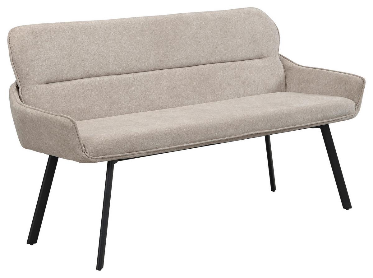 Sitzbank Rico - Taupe/Schwarz, MODERN, Textil/Metall (140/90/62cm) - MID.YOU