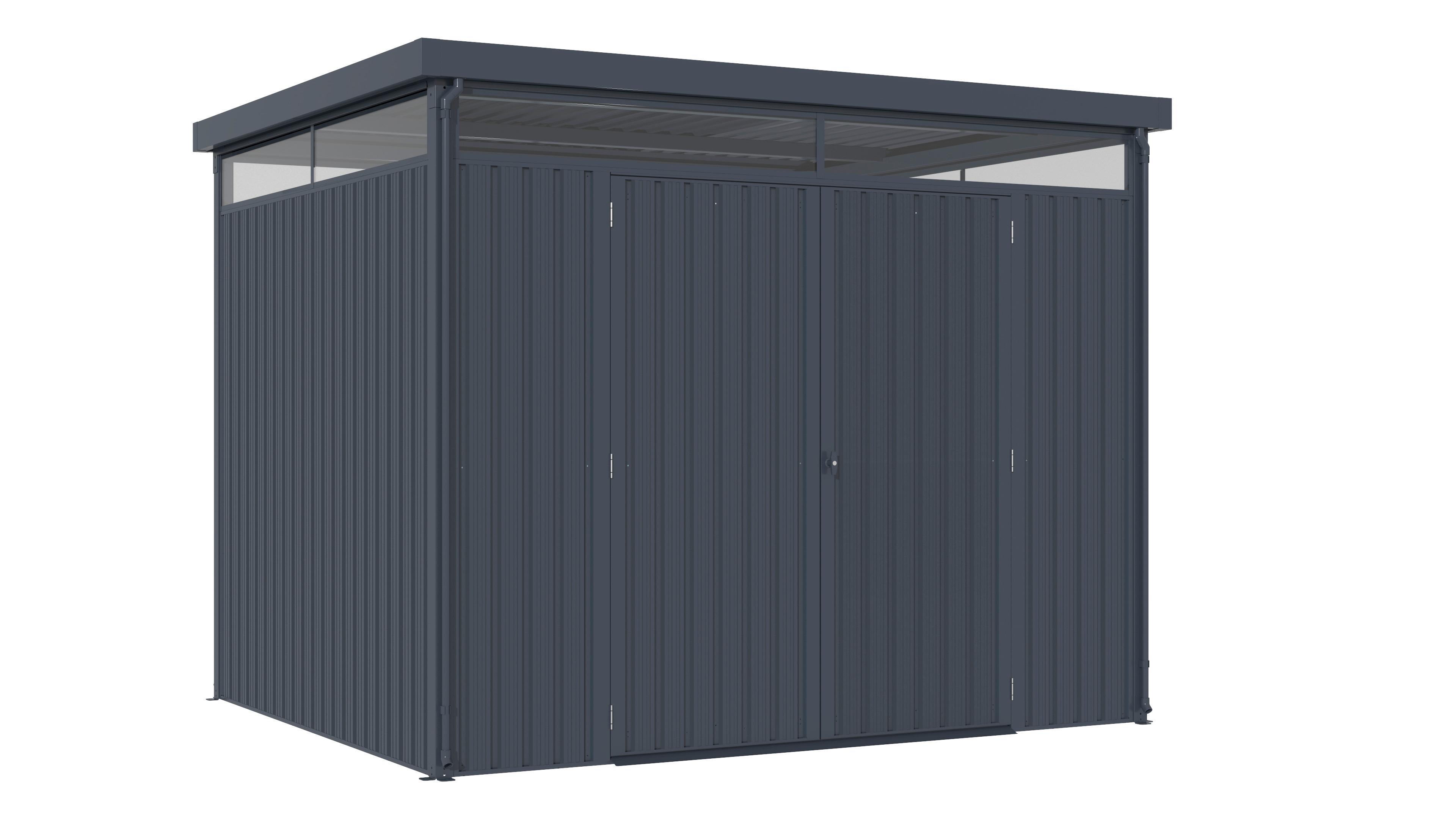 Gartenhaus Mit Pultdach 276x226x245 Cm - Anthrazit, Basics, Metall (276/226/245cm)