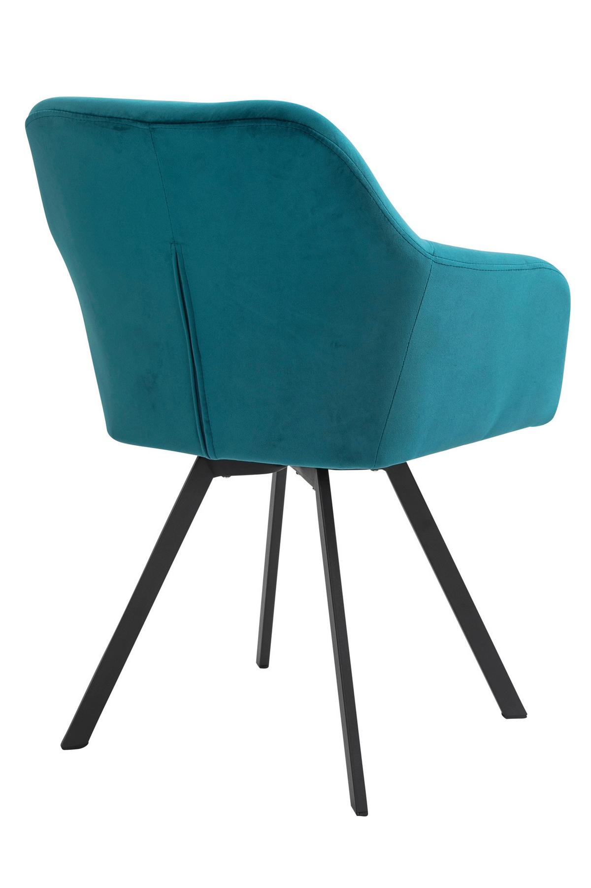 Tischgruppe Cognac/türkis L: 160 Cm - Türkis/Cognac, MODERN, Holz/Textil (160/85/77cm) - Livetastic