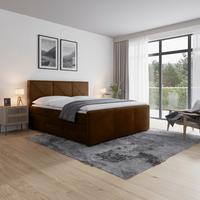 Boxspringbett mit Bettkasten Bologna 180x200 cm Braun - Schwarz/Braun, MODERN, Karton/Holzwerkstoff (180/200cm) - MID.YOU