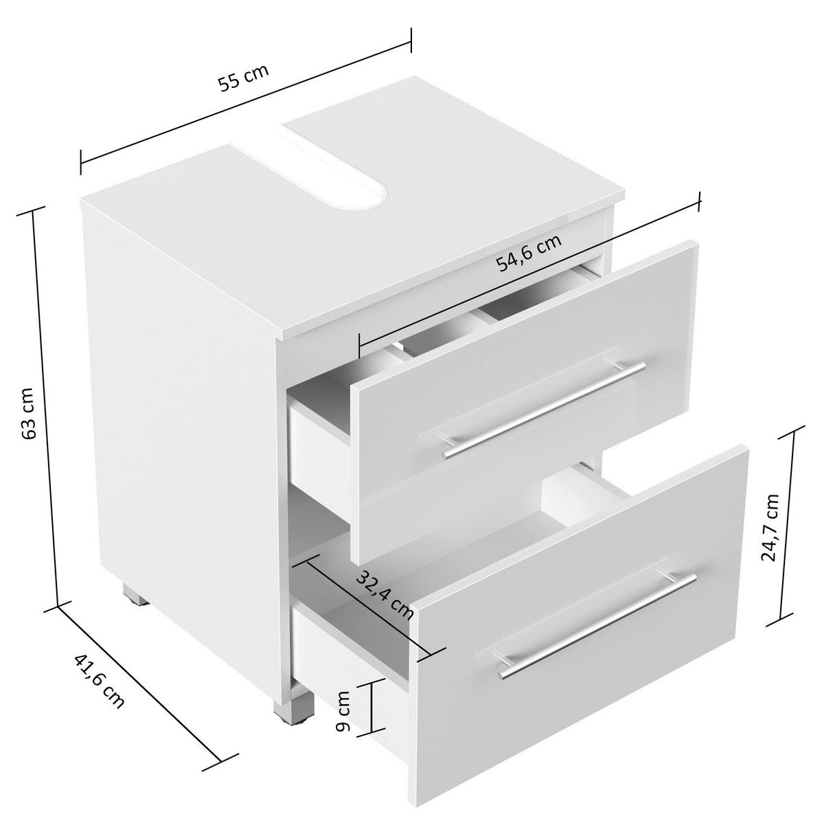 Waschbeckenunterschrank Mondial Eiche Dekor B: 55 cm - Eichefarben, MODERN, Holzwerkstoff (55/63/41,6cm) - MID.YOU
