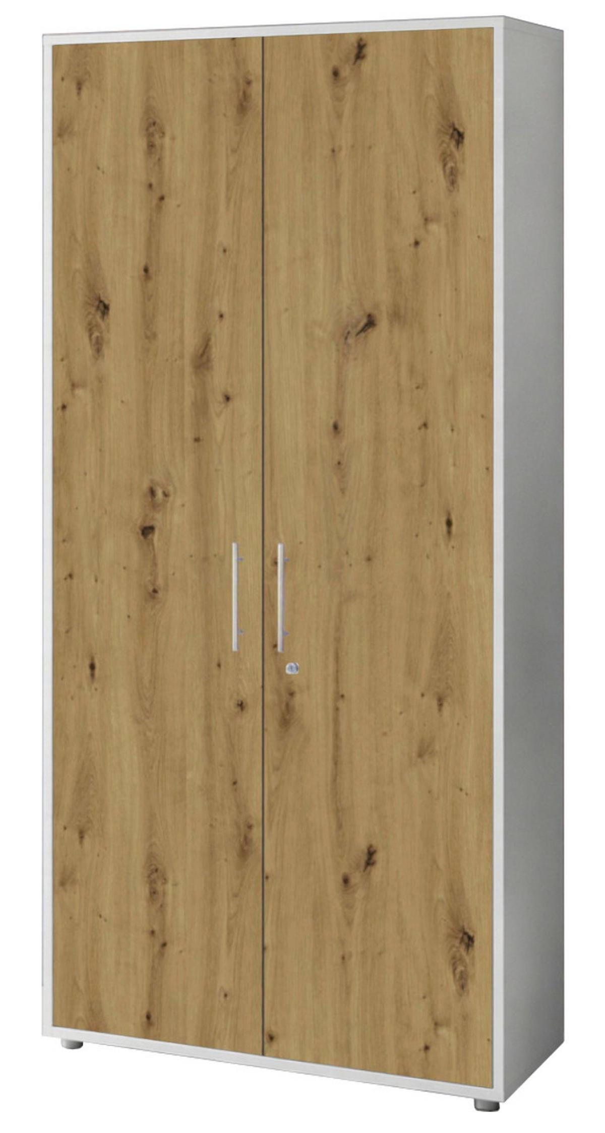 AKTENSCHRANK OFFICE EDITION - SW SET 1 HOCH - Weiß/Eiche Artisan, MODERN, Holzwerkstoff (168,8/185,6/33cm) - MID.YOU
