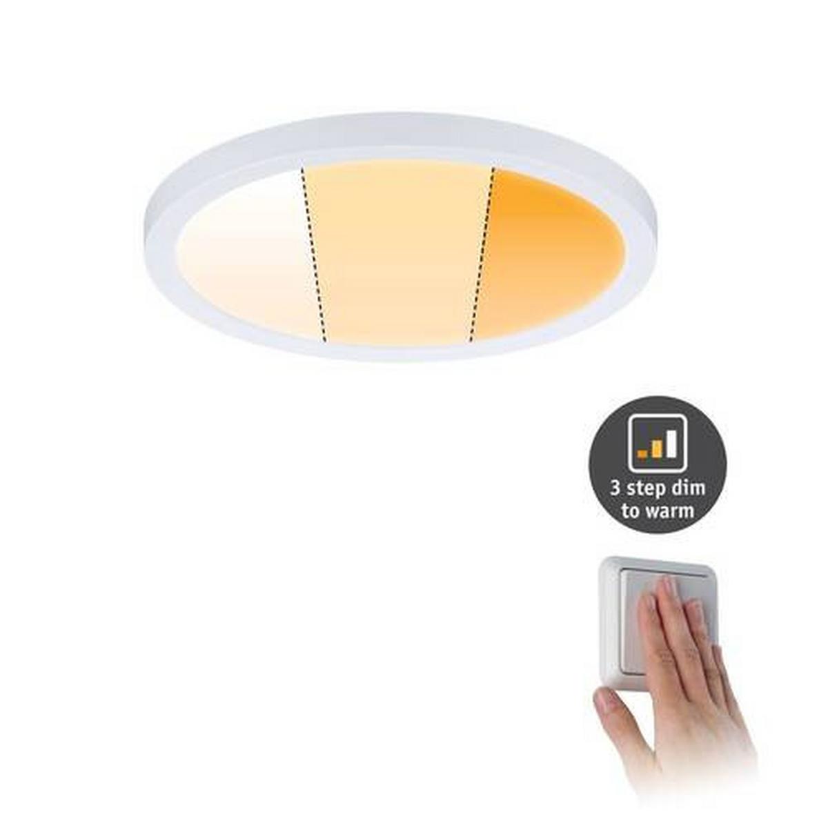 LED-Deckenleuchte Ø 17,5 cm dimmbar Rund - Weiß, Basics, Kunststoff (17,5cm) - Paulmann