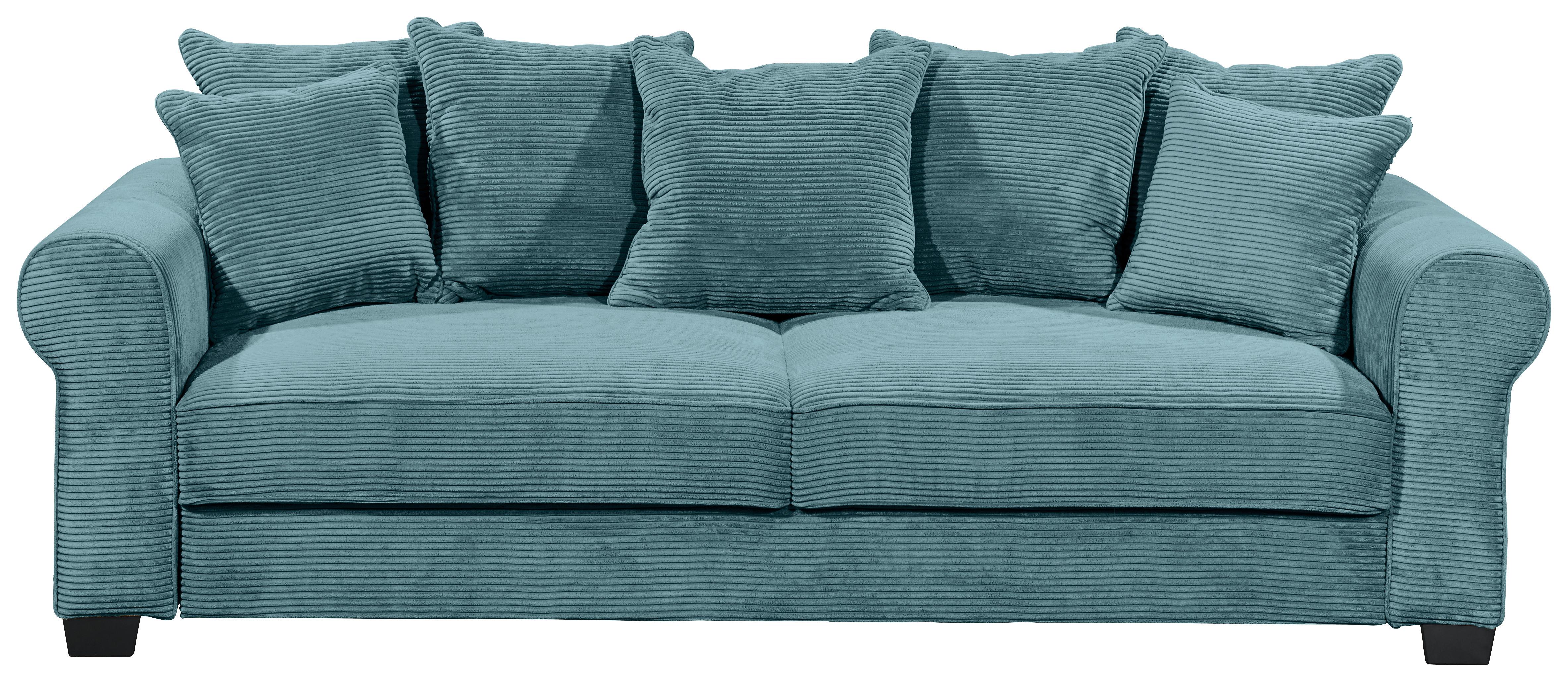 Schlafsofa Maureen, Azurblau B: 247 Cm - Azurblau/Schwarz, KONVENTIONELL, Textil (247/95/125cm) - MID.YOU