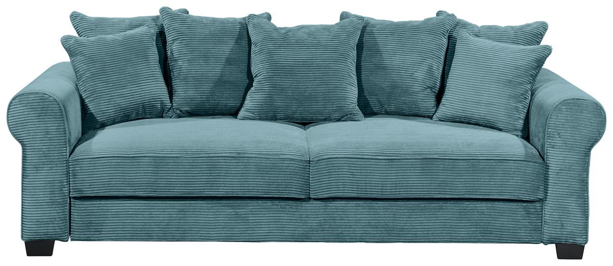 Schlafsofa Maureen, Azurblau B: 247 Cm - Azurblau/Schwarz, KONVENTIONELL, Textil (247/95/125cm) - MID.YOU