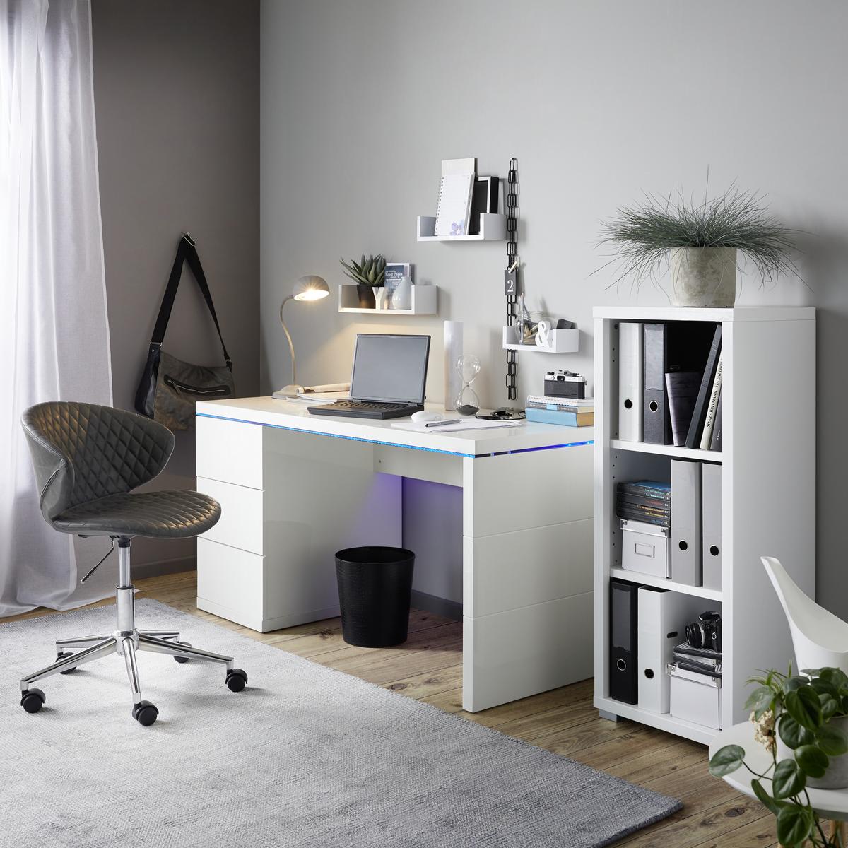 Otočná židle Stella - šedá/barvy chromu, Lifestyle, kov/textil (56/73-82,5/49cm) - Modern Living