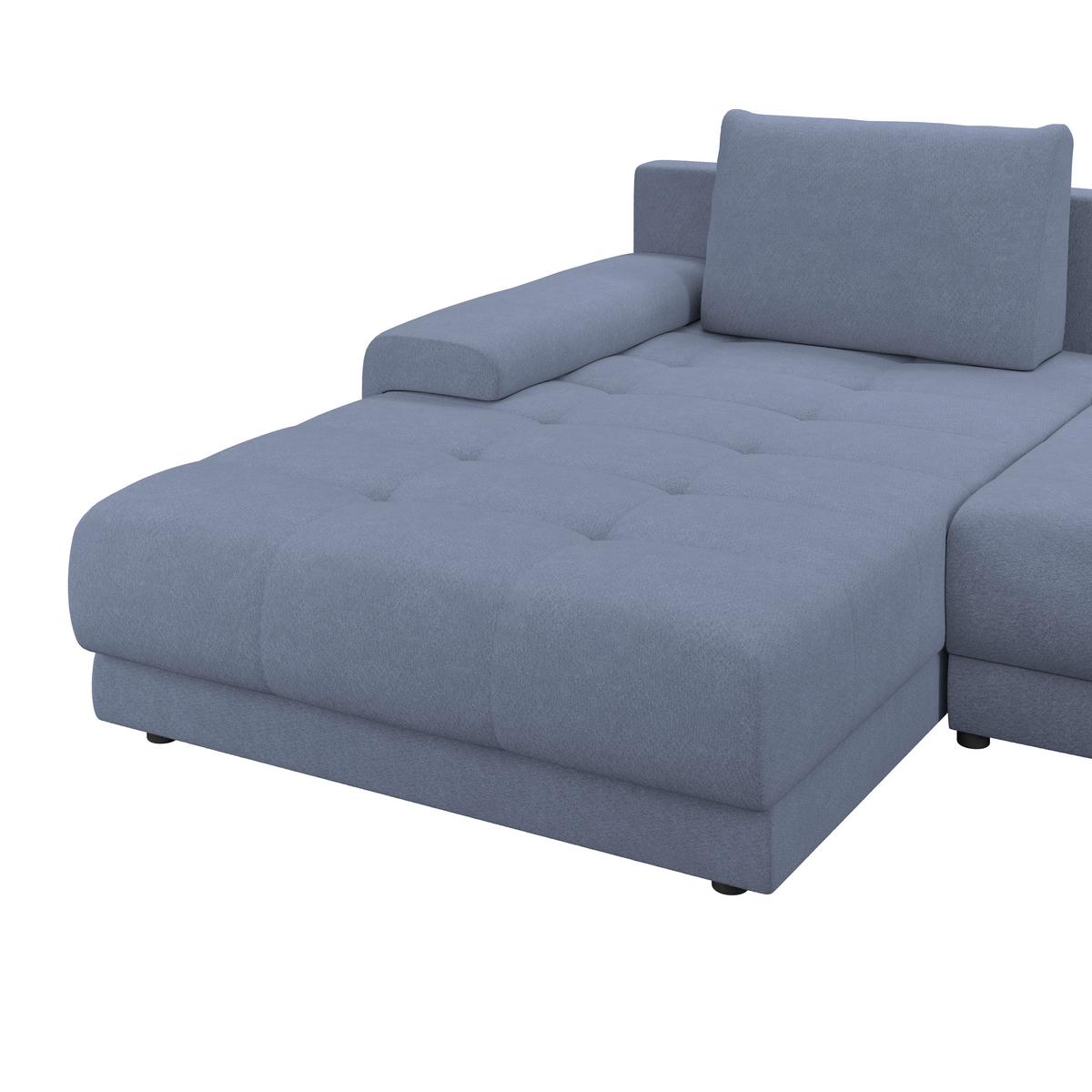 Ecksofa Adria Blau S: 213x308 cm - Blau, Trend, Textil (213/208cm) - Luca Bessoni
