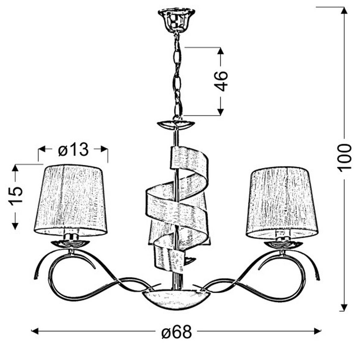 Pendelleuchte 33-23421 Denis - Chromfarben/Goldfarben, KONVENTIONELL, Kunststoff/Metall (68/68/100cm)