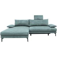 Ecksofa mit Bettkasten Lagacy 192x260 cm Webstoff Mintgrün - Schwarz/Mintgrün, Design, Textil (192/260cm) - MID.YOU