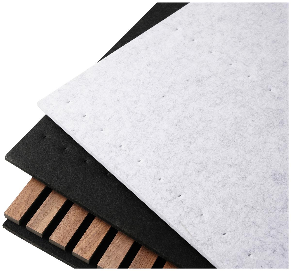 Akustikpaneel 4er Pkg. Lina - Walnussfarben, Trend, Holz/Kunststoff (52/52/2,1cm) - Luca Bessoni