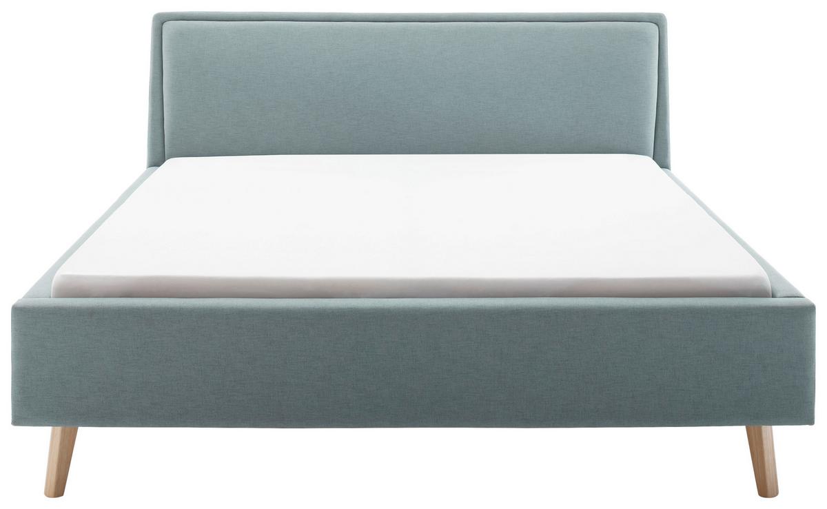 Polsterbett Frieda 180x200cm Hellblau, inkl. Bettkasten - Eichefarben/Hellblau, KONVENTIONELL, Holz/Textil (180/200cm) - Livetastic