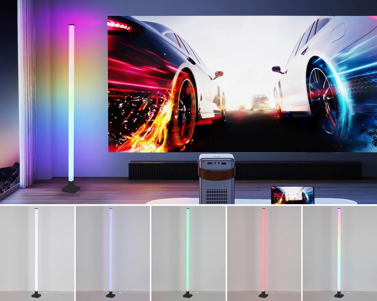 Led-stehleuchte Selena - Schwarz/Weiß, MODERN, Kunststoff (12,5/12,5/150cm) - Luca Bessoni
