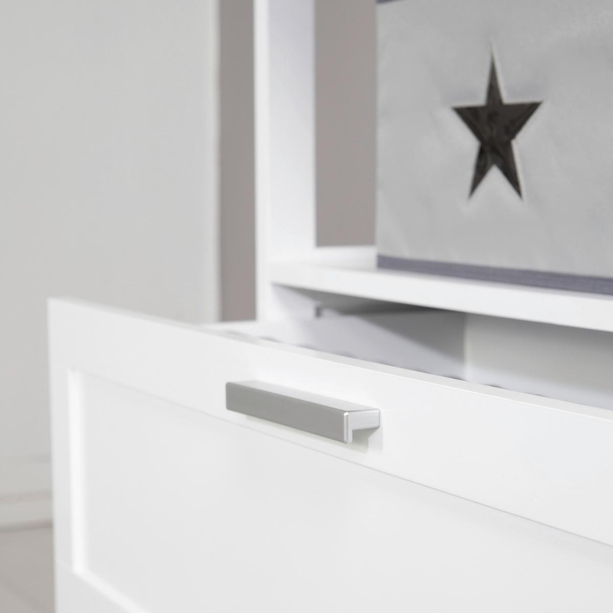 Prebaľovacia komoda WHITE š. 87 cm, 2 zásuvky+2 boxy - biela, Romantik / Landhaus, kompozitné drevo/plast (87/100/75cm)