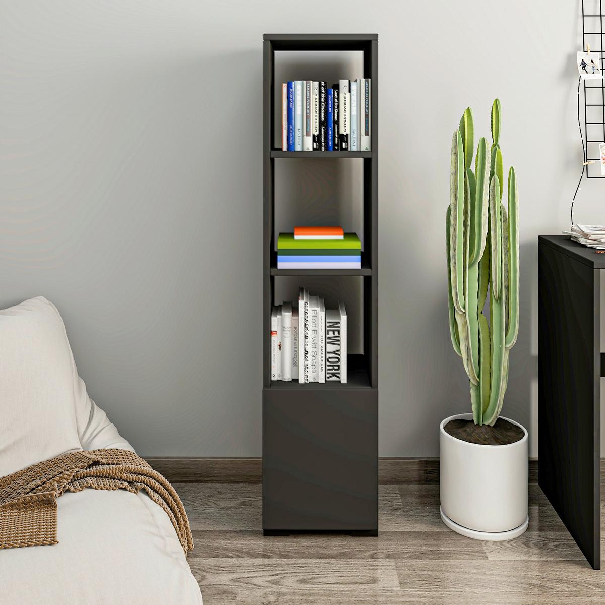 Regal Kuzey Anthrazit B: 31cm - Anthrazit, Design, Holzwerkstoff (31/136/30cm) - Livetastic