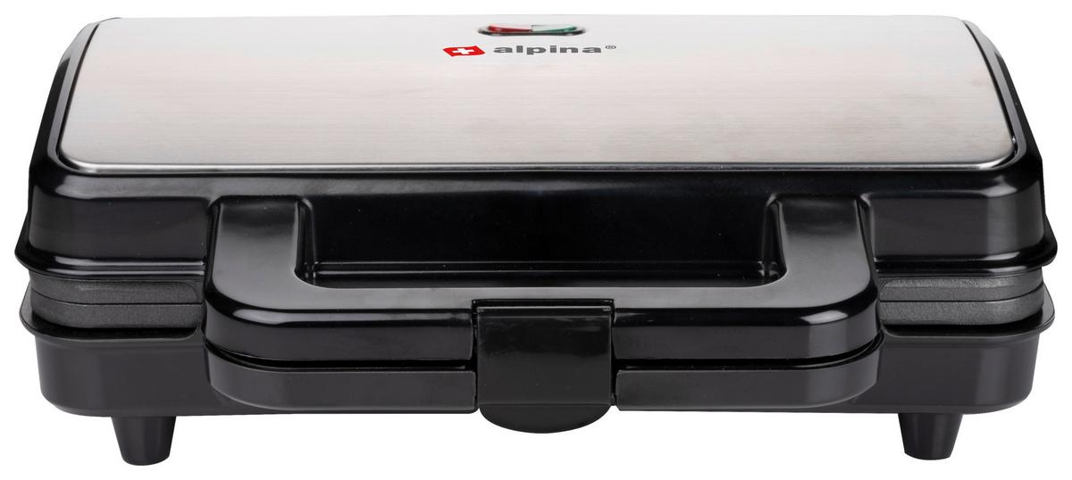 Sandwichmaker Edco Mit Kontrollleuchte - Edelstahlfarben/Schwarz, Basics, Metall - Alpina 6287