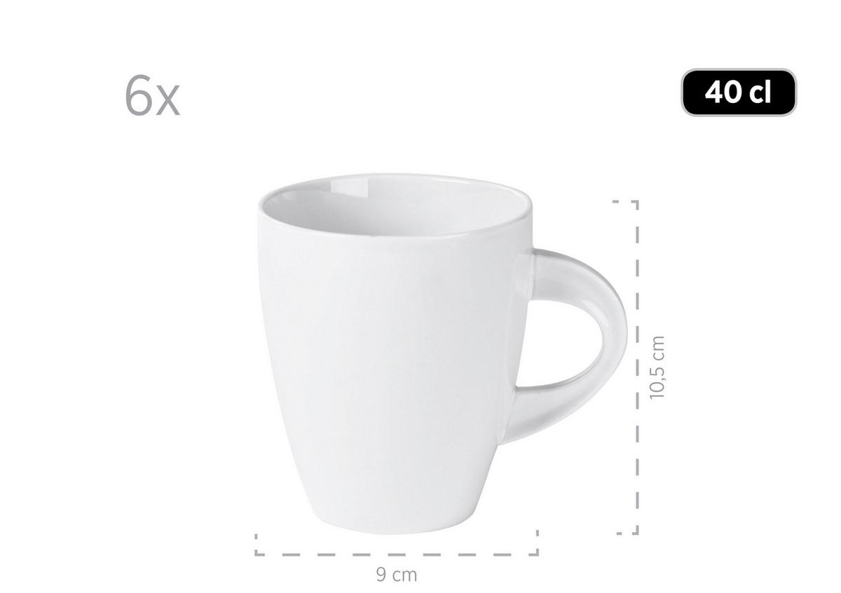 Kaffeebecherset La Musica Weiß F: 400 ml - Weiß, Basics, Keramik (400ml) - Mäser
