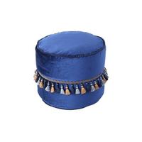 Pouf Taj Mahal Blau Dxh: 45x38 Cm Mit Reißverschluss - Blau/Goldfarben, LIFESTYLE, Textil (45/38/45cm) - Kayoom