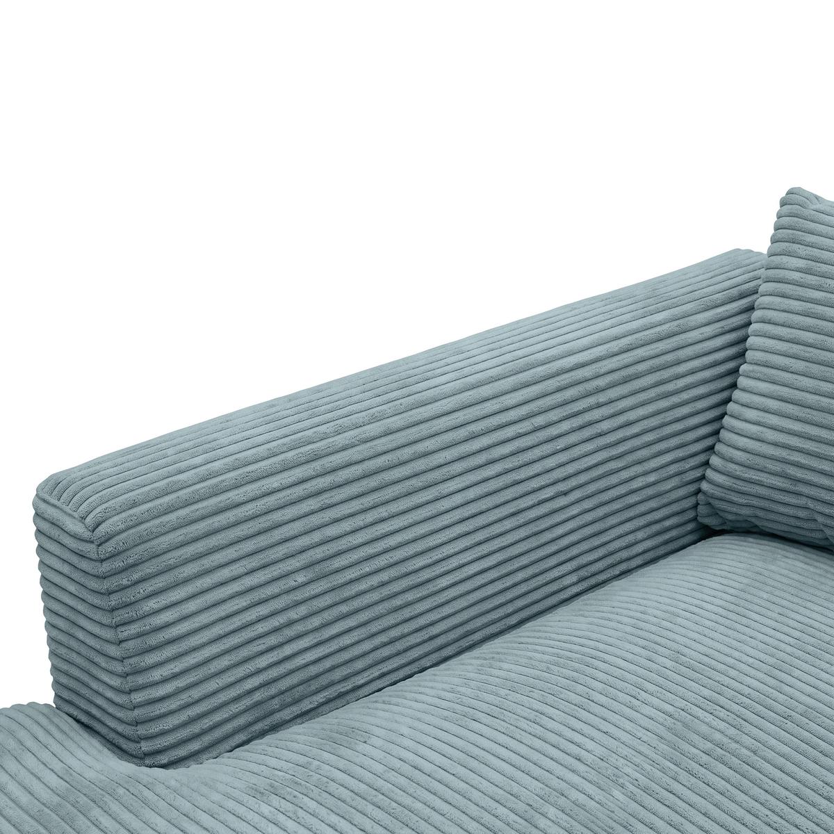 Rohová sedačka PEDRO, levá, petrolejový manšestr - petrolej/černá, Moderní, textil/plast (190/300cm) - Mömax
