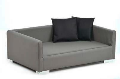Hundesofa Lucky Lxbxh 70x40x20 Cm Grau/schwarz Lederlook - Schwarz/Grau, KONVENTIONELL, Textil (70/40/20cm)