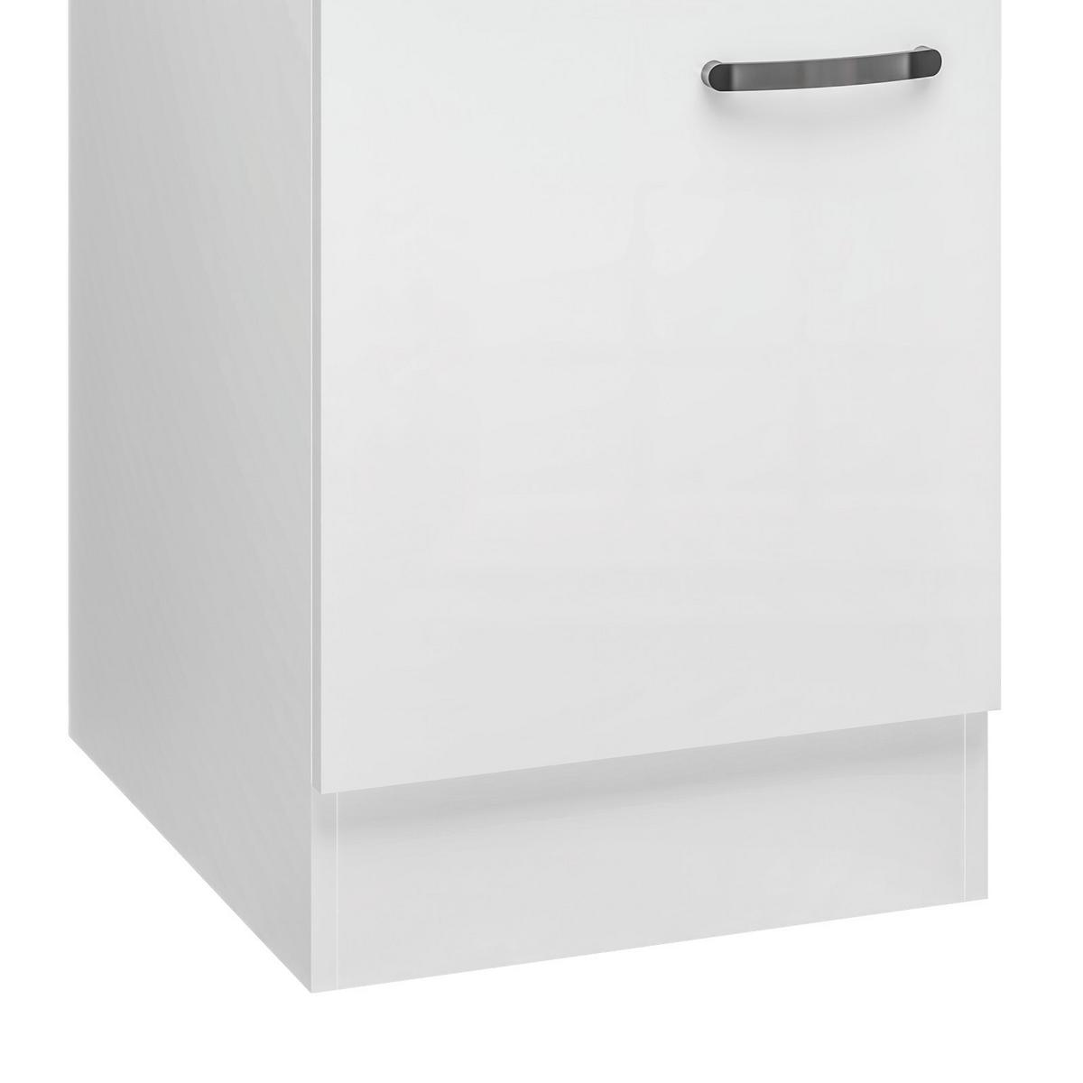 Küchenunterschrank Alba B: 50 cm Weiß/Schiefer mit Lade - Schieferfarben/Weiß Hochglanz, MODERN, Holzwerkstoff (50/86/60cm)