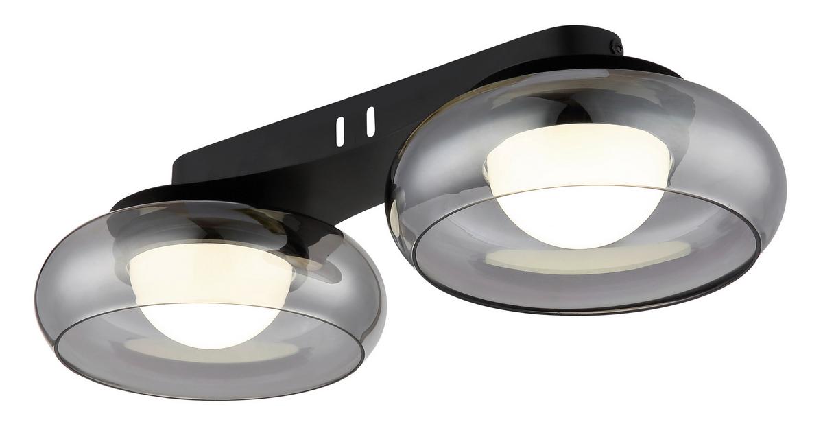 LED-Deckenleuchte 3000/4200/6000k - Schwarz/Weiß, Design, Glas/Kunststoff (45/20/10cm) - Globo