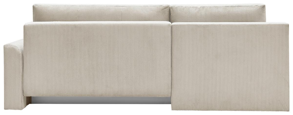 Rohová sedačka KIM L160, oboustranná, krémový manšestr - černá/krémová, Moderní, dřevo/textil (233/160cm)