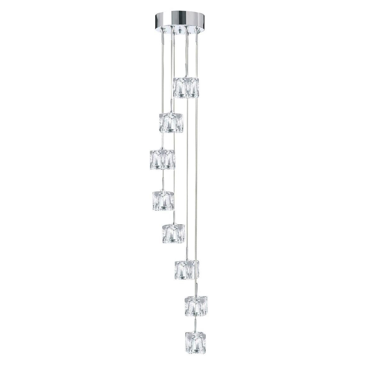 Led-hängeleuchte Ice Cube 6778-8-Led - Chromfarben, Design, Glas/Metall (20/150cm)