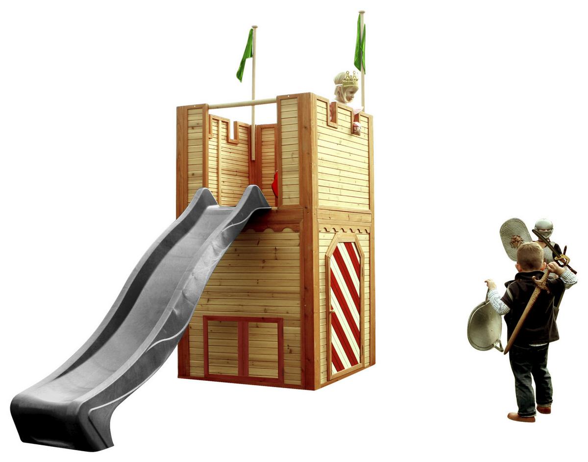 Spielhaus A030.109.80 - Rot/Braun, KONVENTIONELL, Holz/Kunststoff (319/195/110cm) - Ambia Garden