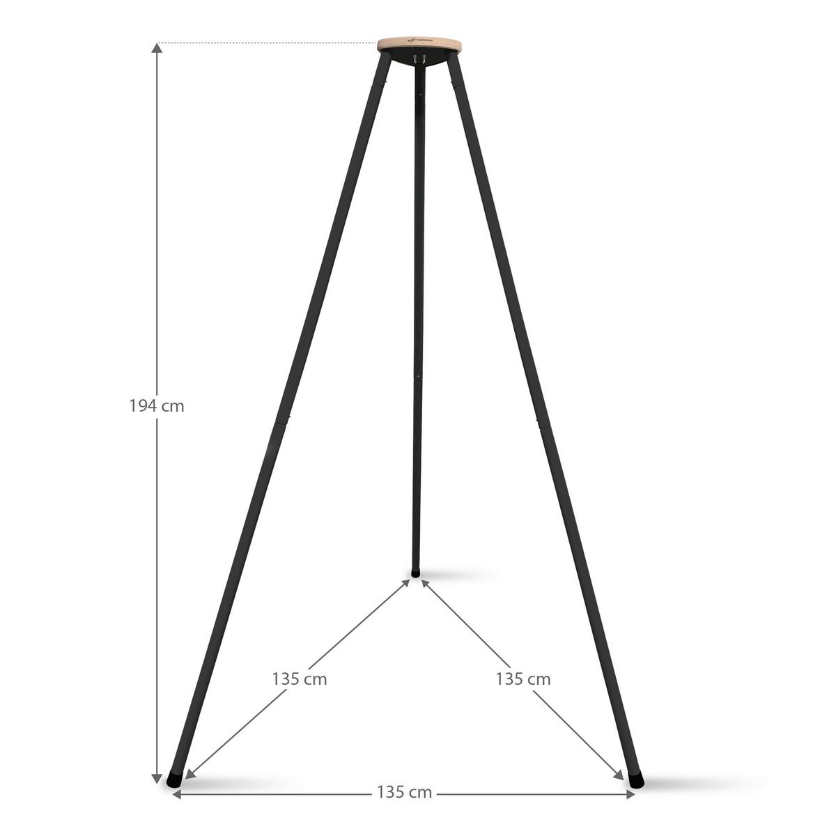 Federwiege Anthrazit/Beige - Anthrazit/Beige, Basics, Holz/Textil (135/194/135cm) - SCHMUSEWOLKE