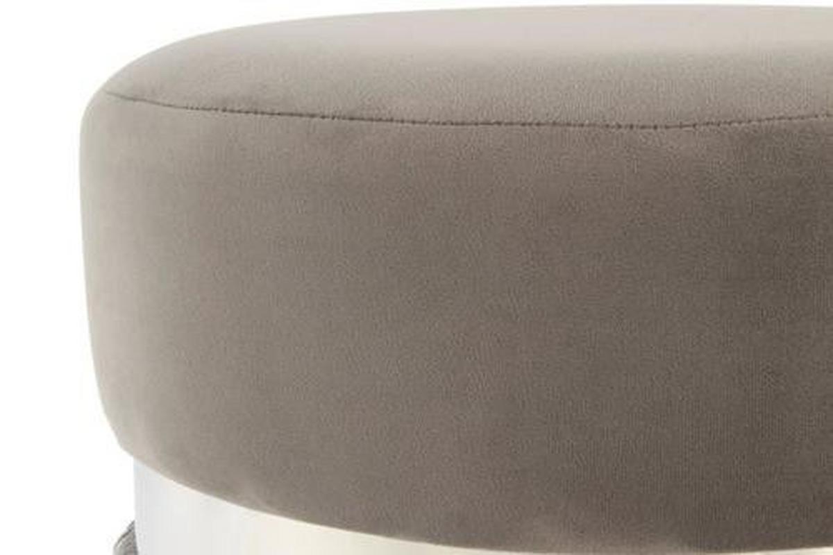 Taburetka sivá/strieborná - sivá/strieborná, Basics, kov/kompozitné drevo (38/45/38cm)