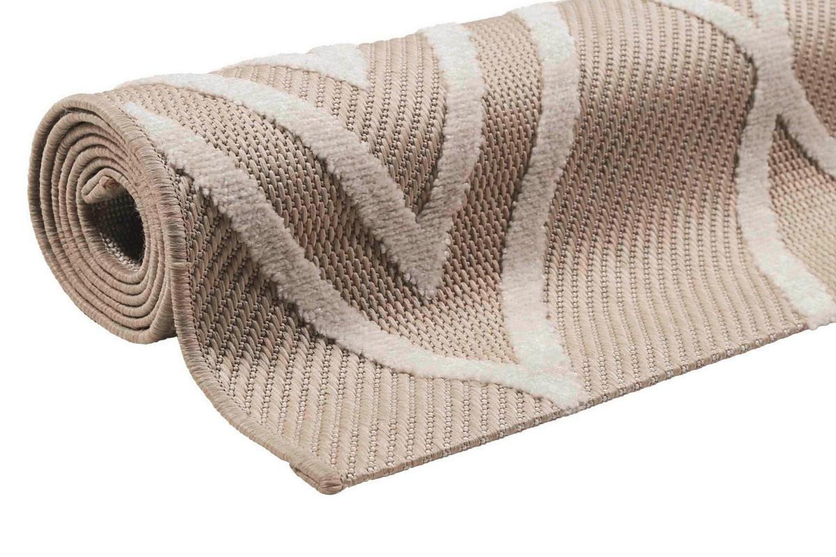 Outdoorteppich Creme/Weiß, BxL: ca. 160x225cm - Creme/Weiß, Design, Textil (160/225cm) - Esprit