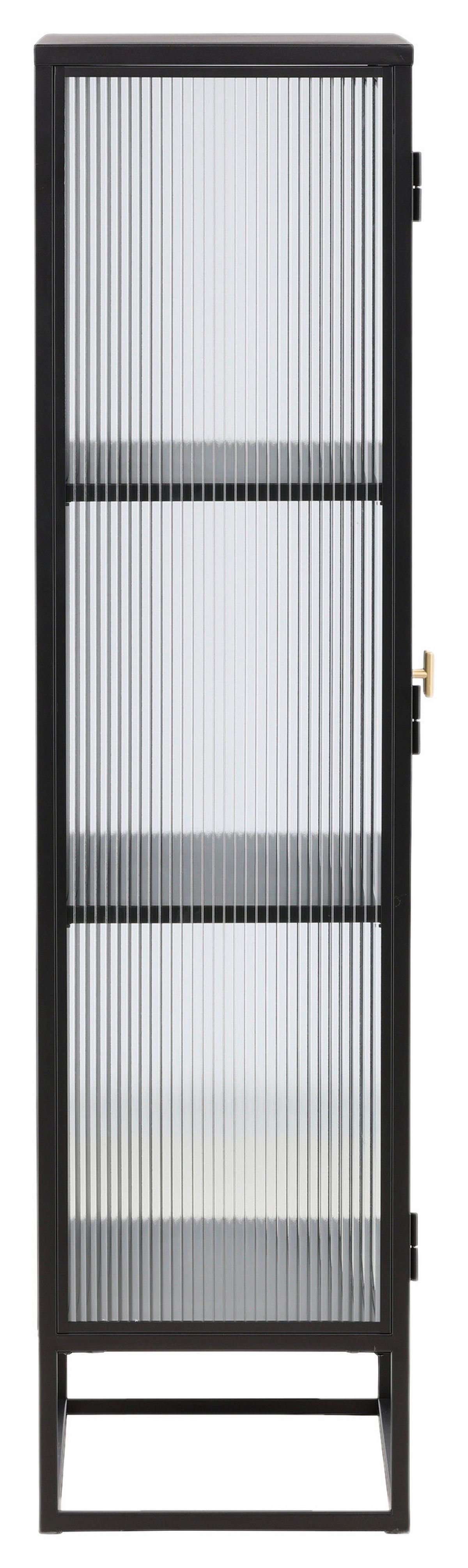 Highboard Garis - Schwarz, Design, Glas/Metall (70/160/40cm) - Livetastic